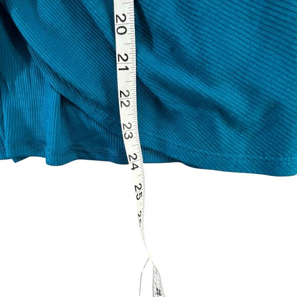 Express One Eleven Cami Tank Top Womens M Teal Blue Ribbed Twist Front Babydoll - Picture 10 of 15